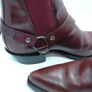 Capezio Burgundy Wine Leather Ankle Boots 7 M